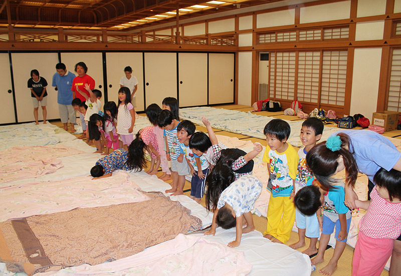 お泊まり施設の方におやすみのご挨拶